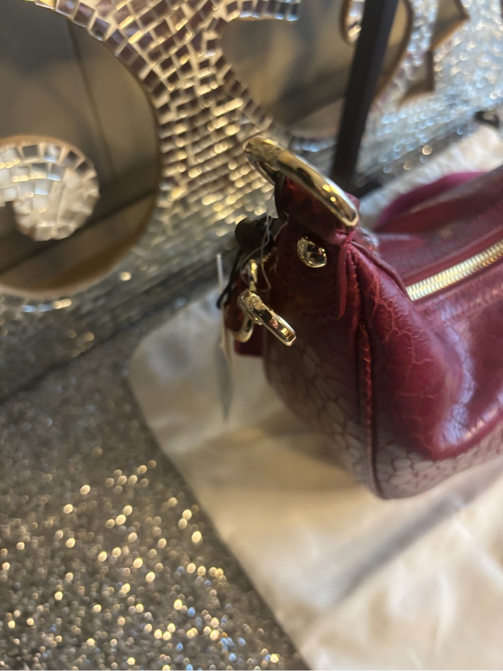 💕Brahmin Percy Cherry Lacquer Zastera Leather Crossbody - Picture 7 of 12